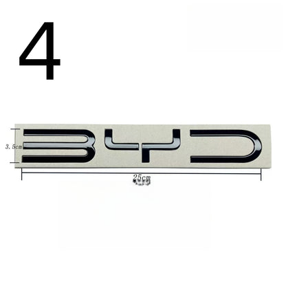 BYD Insignias de Parachoques Trasero Negro Brillante LOGO