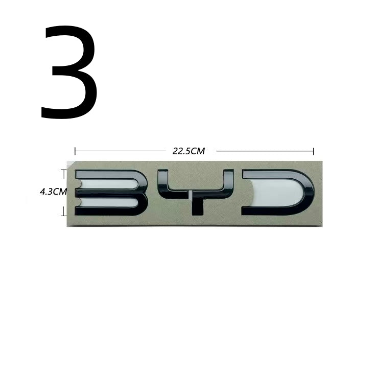 BYD Insignias de Parachoques Trasero Negro Brillante LOGO
