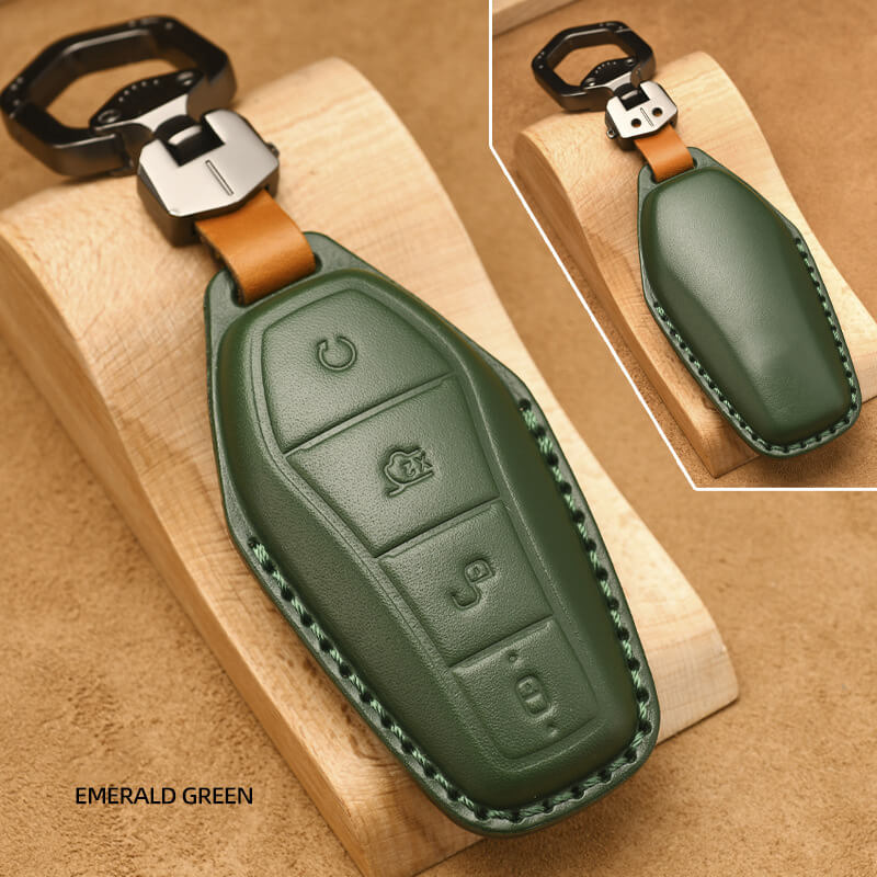 BYD Luxury Leather Car Key Case Cover Fob Shell