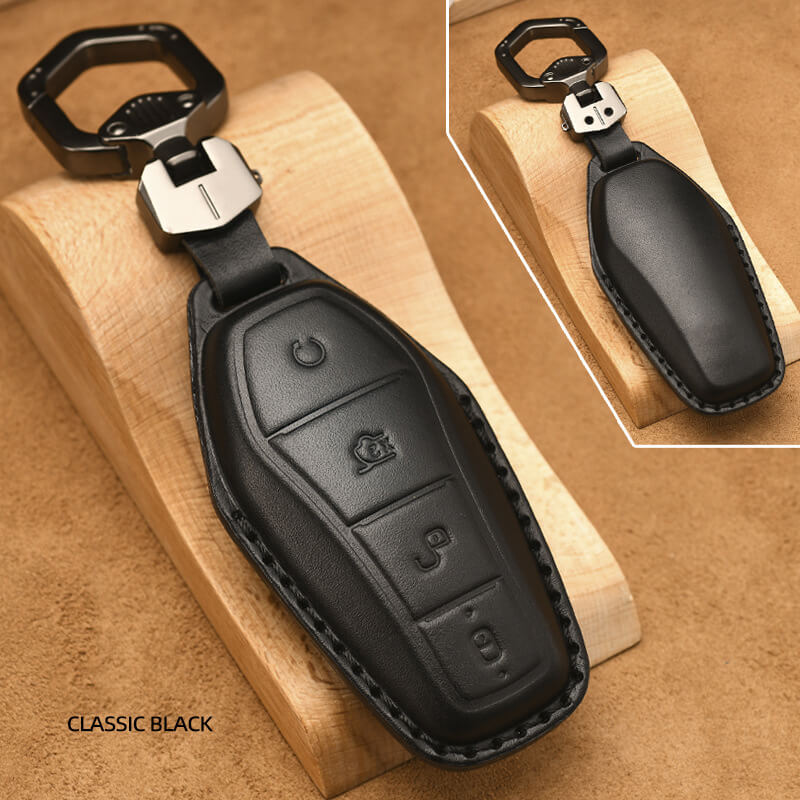 BYD Luxury Leather Car Key Case Cover Fob Shell