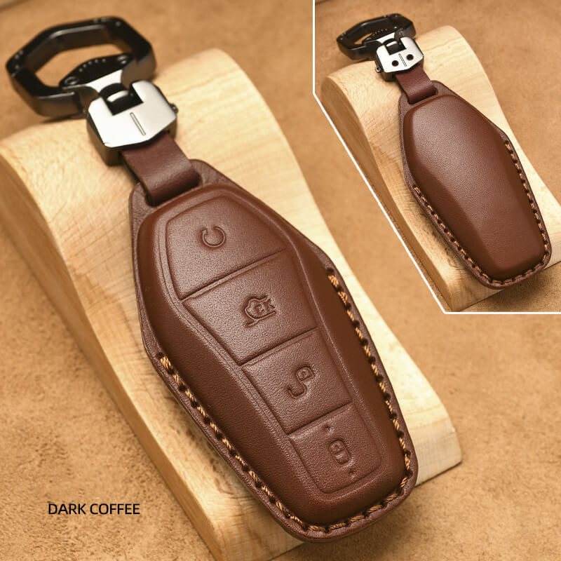 BYD Luxury Leather Car Key Case Cover Fob Shell