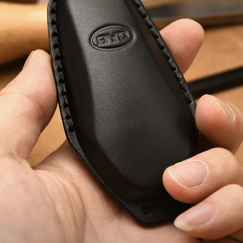 Funda de cuero de lujo para llave de coche, carcasa para BYD