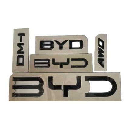 BYD Insignias de Parachoques Trasero Negro Brillante LOGO